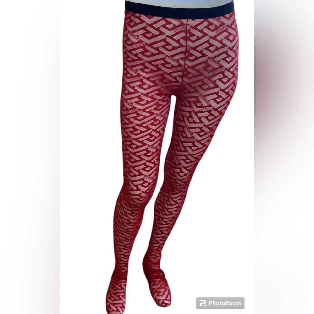 Versace Logo Footed Tights